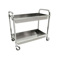 Bayou Classic Stainless Steel Serving Cart w/ 2 Trays (4873) / Bayou Classic Stainless Steel Serving Cart w/ 2 T