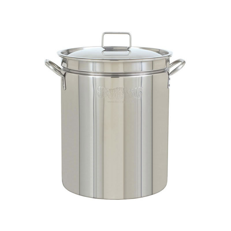 Bayou Classic Large 62 Quart Stainless Steel Soup Cooking Stock Pot with Basket